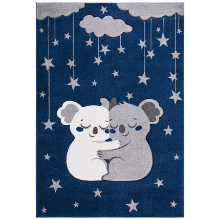 Safavieh 5 ft.-3 in. x 5 ft.-3 in. Carousel Kids & Youth Square Rug, Navy & Grey CRK195N-5SQ